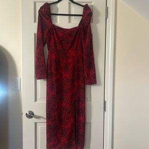 Red Print Leith Dress XS